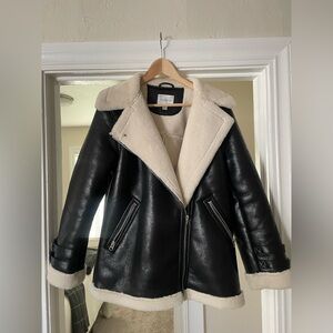 Jason Wu Faux Leather/Sherpa Jacket